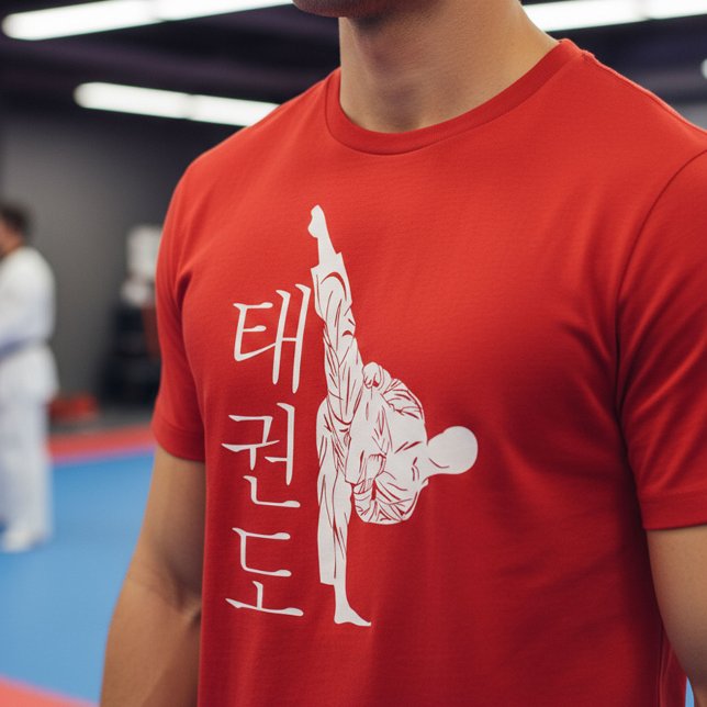 Camiseta Patada Alta de Taekwondo con Hangul Vertical (Subido por el creador)