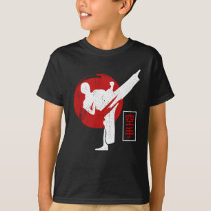 Camiseta Patada de karate del cinturón negro de combate Ka