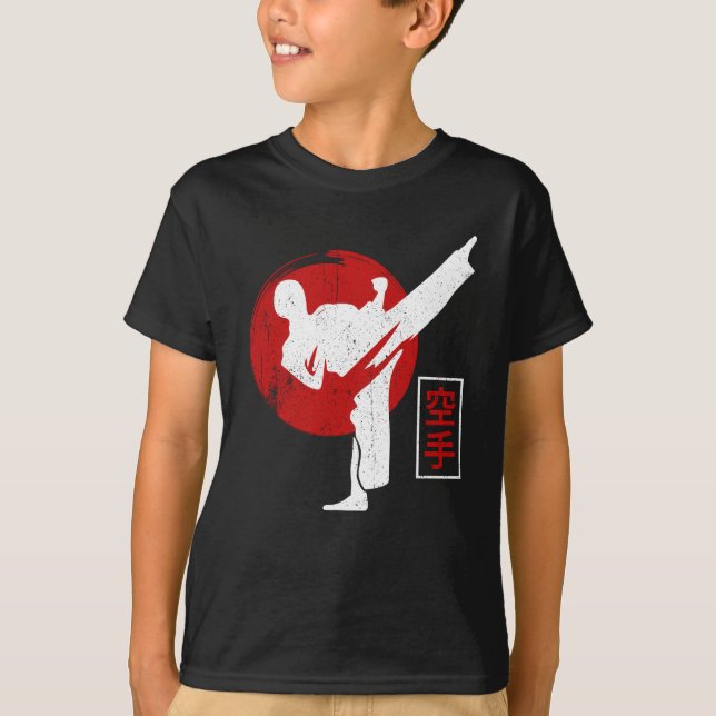 Camiseta Patada de karate del cinturón negro de combate Kar (Anverso)