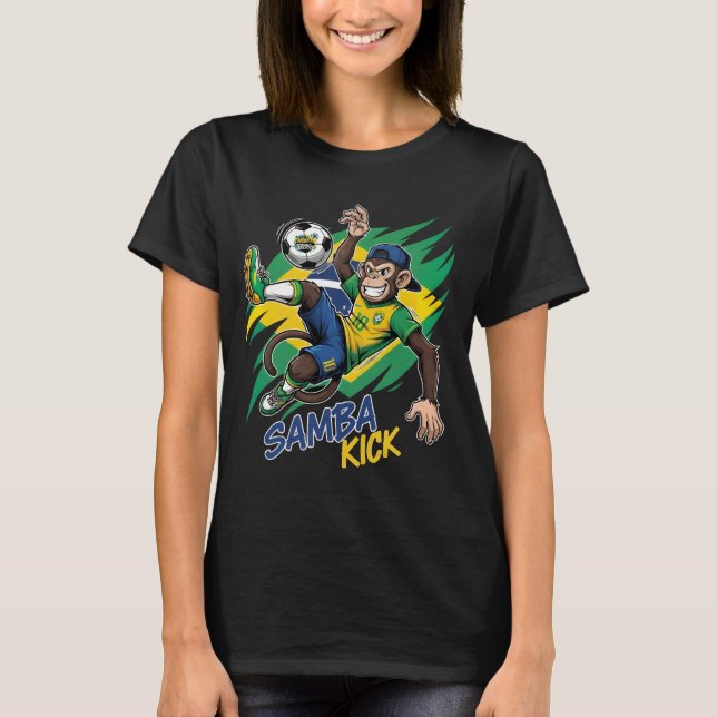 Camiseta Patada de Samba - Bandera de Brasil del fútbol de  (Anverso)
