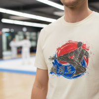 Patada de Taekwondo con Arte de Tinta de Bandera C