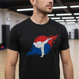 Camiseta Patada de Taekwondo con pincelada coreana Taegeuk