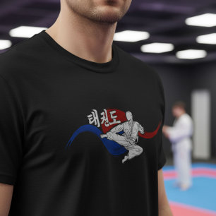 Camiseta Patada de Taekwondo con Taegeuk Fluyente