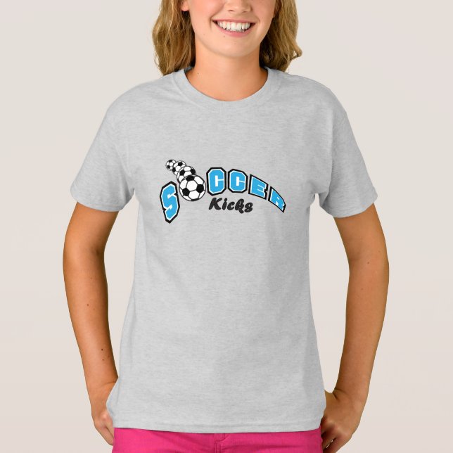 Camiseta Patadas de Fútbol - Azul Bebé (Anverso)