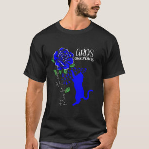Camiseta Patas De Gato De Rosa Azul Para La Conciencia De C