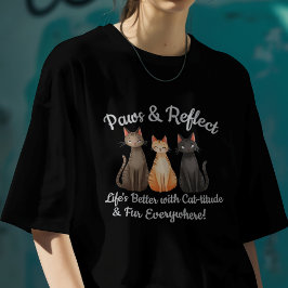 Camiseta Patas de gato lindas y reflejan 
