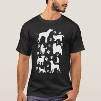 Camiseta Patas de perro gato Perro Gatos y perros lindos