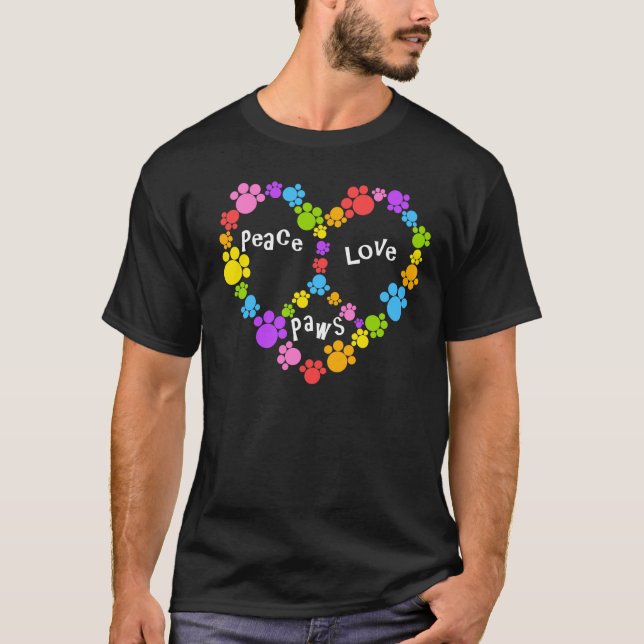 Camiseta ¡patas del signo de la paz! ¡Corazón del arco (Anverso)
