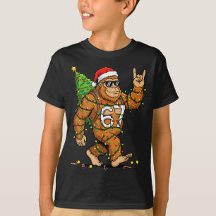 Camiseta Patas grandes rocanroleras árbol de Navidad luces 