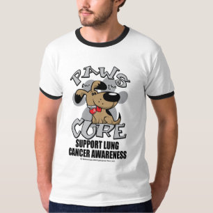Camiseta Patas para el cáncer de pulmón del perro de la