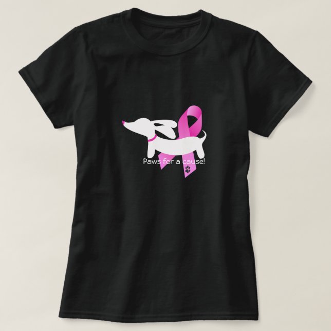 Camiseta Patas para un Dachshund del cáncer de pecho de la (Diseño del anverso)