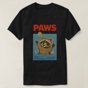 Camiseta Patas Parodia Mapache negro persiguiendo ratón asu