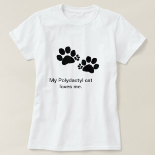 Camiseta - patas polidáctilas del gato - mujeres