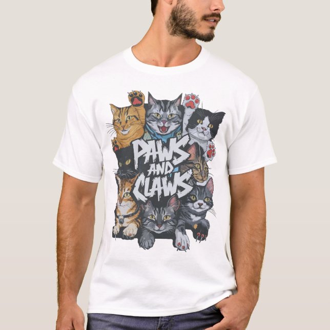 Camiseta Patas y mantos esenciales para los gatos callejero (Anverso)