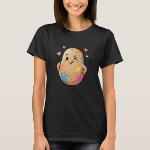 Camiseta Patata de salpicaduras de pintura linda Kawaii cor