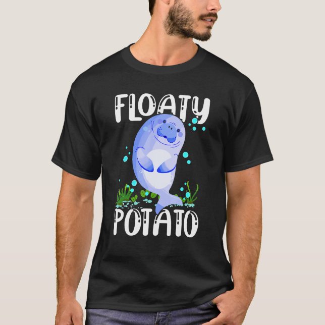 Camiseta Patata flotante Cute Manatee Sea Cow Funny Marine  (Anverso)