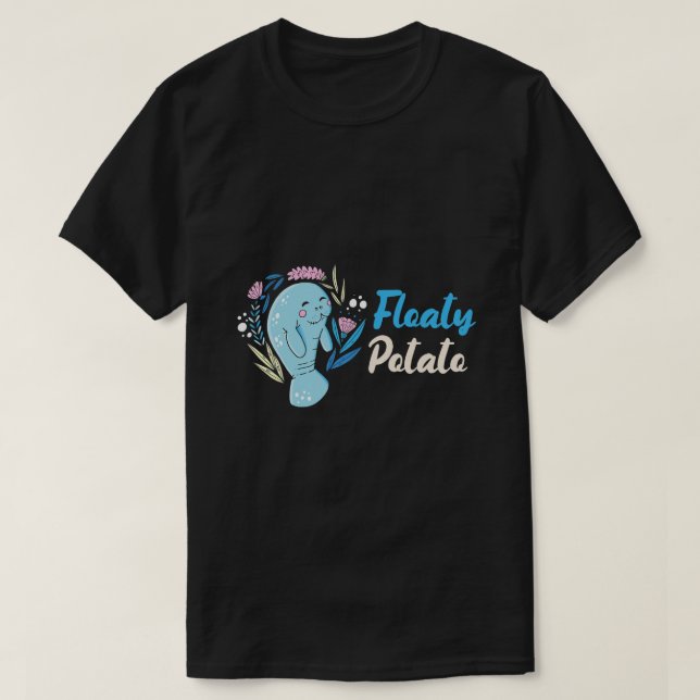Camiseta Patata flotante Manatee Chubby Mermaid Sea Cow Ani (Diseño del anverso)