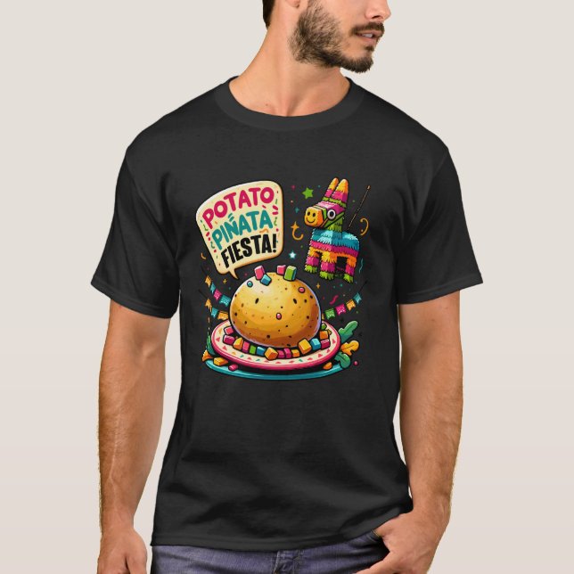 Camiseta Patata Horneada Piñata Fiesta 5 de Mayo Amante de  (Anverso)