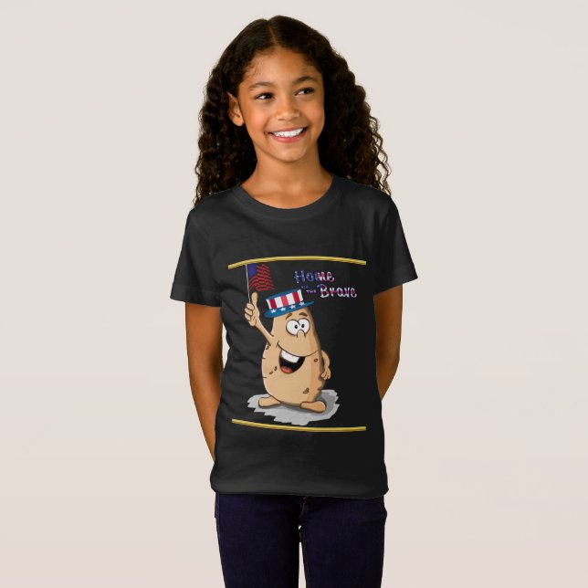 Camiseta Patata patriótica con gorra estadounidense y bande (Anverso completo)