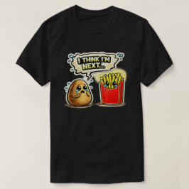 Camiseta Patata triste y patatas fritas divertido arte de d