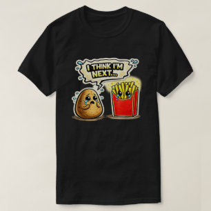 Camiseta Patata triste y patatas fritas divertido arte de d