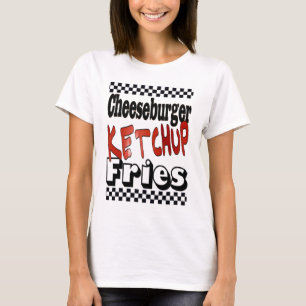 Camiseta Patatas Fritas con Ketchup y Hamburguesa con Queso
