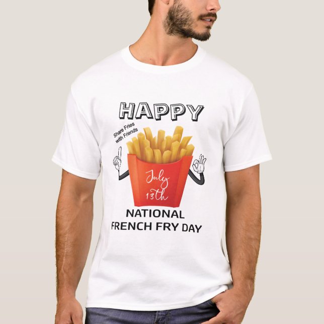 Camiseta Patatas fritas día 13 de julio nacional feliz, (Anverso)