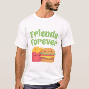 Camiseta Patatas Fritas Y Hamburguesa Lindas, Amigas Para S