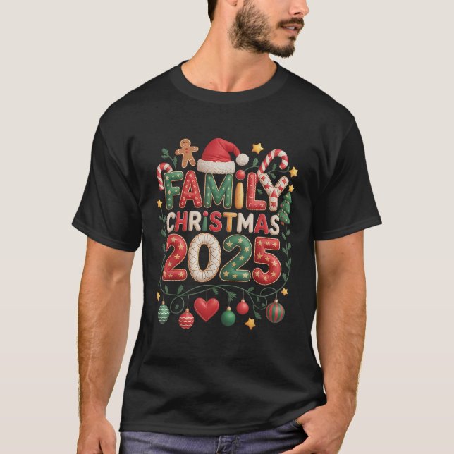 Camiseta Patchwork Family Christmas 2025 Matching (Anverso)