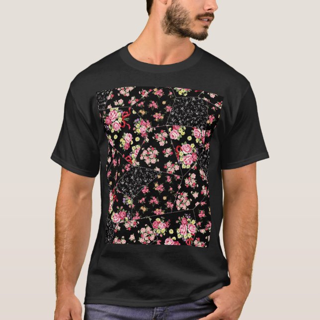 Camiseta Patchwork floral: diseño sin Bonitos. (Anverso)