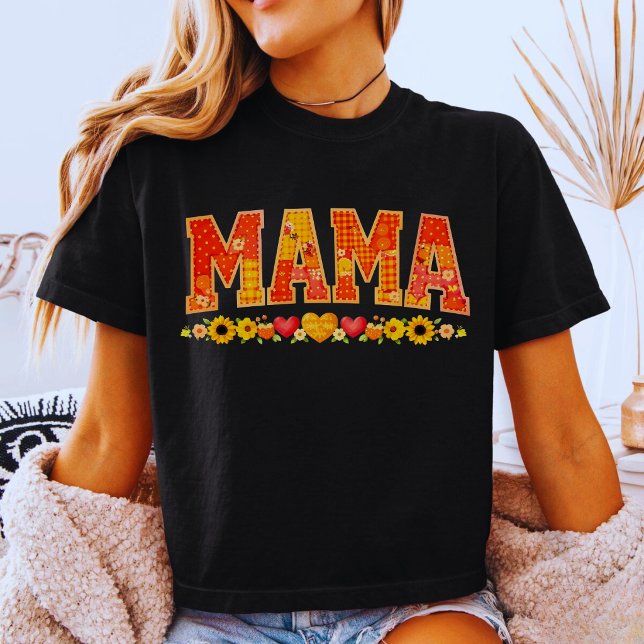 Camiseta Patchwork Floral Mama Bordado Falso de Varsity  (Subido por el creador)