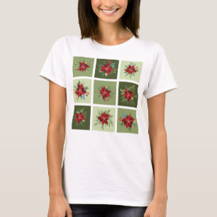 Camiseta Patchwork Poinsettias T-Shirt