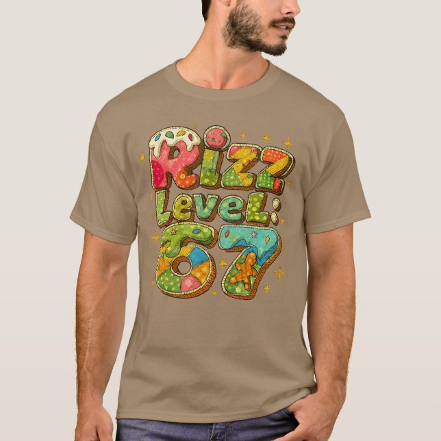 Camiseta Patchwork Rizz Level 67 Funny Gamer Design foreens (Anverso)