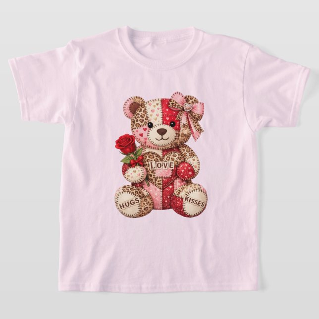 Camiseta Patchwork Teddy Bear Valentine — Quilted Leopard  (Distribución)