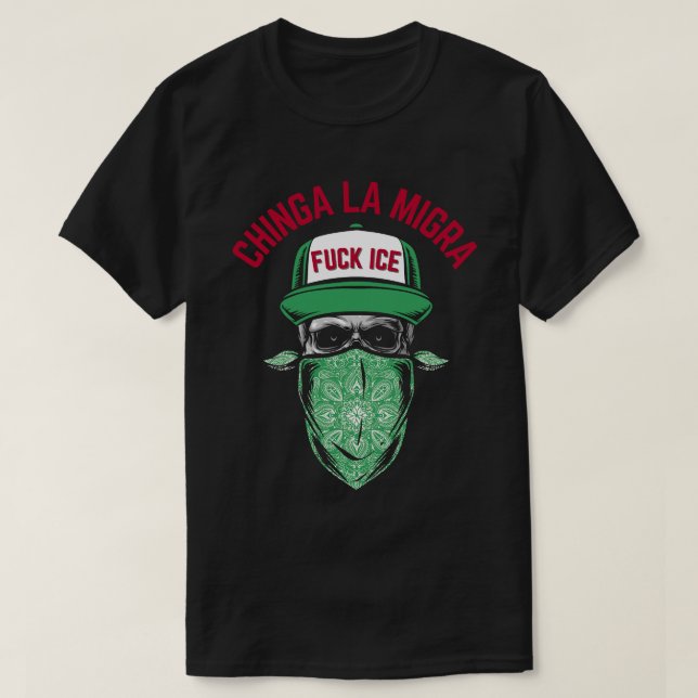 Camiseta Patea La Migra Calavera (Diseño del anverso)