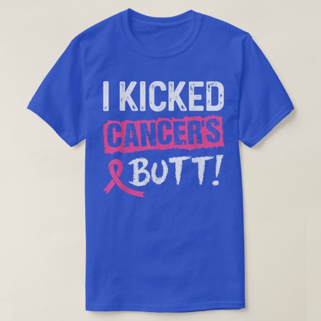 Camiseta Pateé el cáncer de mama en cinta rosada de cáncer  (Diseño del anverso)