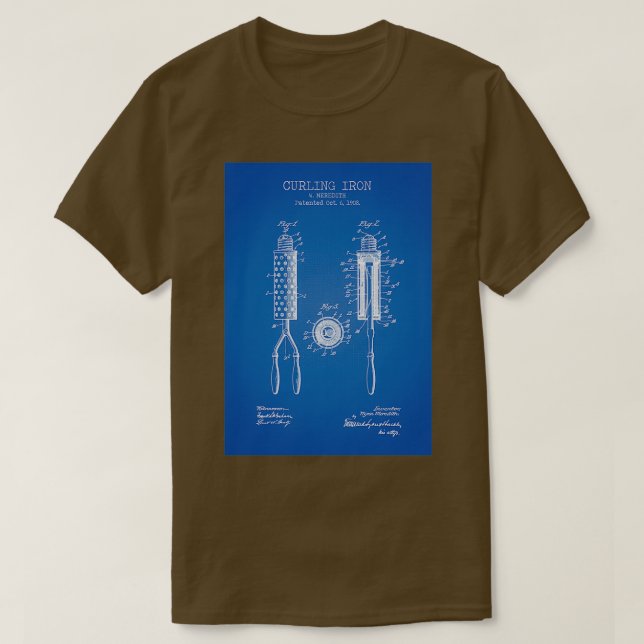 Camiseta Patente azul de hierro curvado (Diseño del anverso)