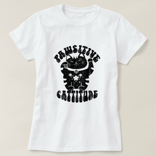 Camiseta Patente Cattitude El Gato Afortunado Maneki Neko P (Diseño del anverso)