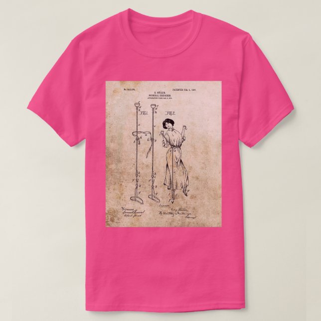 Camiseta Patente de aparatos de ejercicio de 1907 (Diseño del anverso)