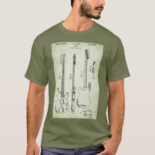 Camiseta Patente de EE. UU. - Bajo eléctrico pergamino verd