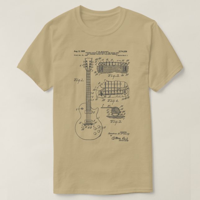 Camiseta Patente de guitarra de 1955 (Diseño del anverso)