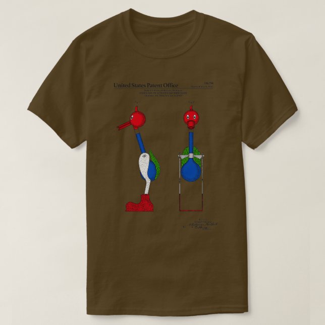 Camiseta Patente de pájaro para beber (Diseño del anverso)