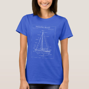 Camiseta patente de plano de barco de vela