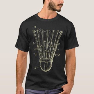 Camiseta Patente de plano de volantes de bádminton vintage