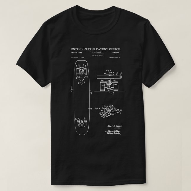 Camiseta Patente de skateboardTShirt (Diseño del anverso)