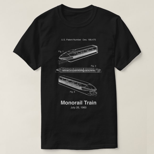 Camiseta Patente de tren de Monorail T-Shirt Esencial (Diseño del anverso)