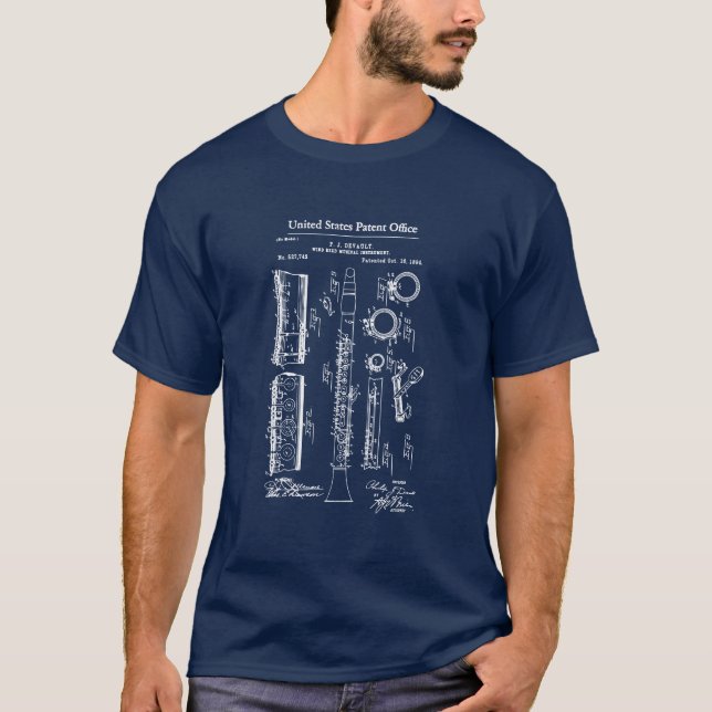 Camiseta Patente estadounidense - Clarinet (Anverso)