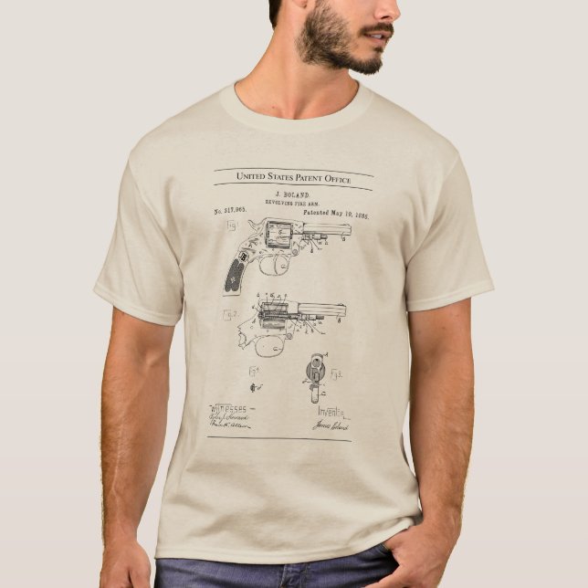 Camiseta Patente estadounidense de 1885 317965 - Revolver B (Anverso)