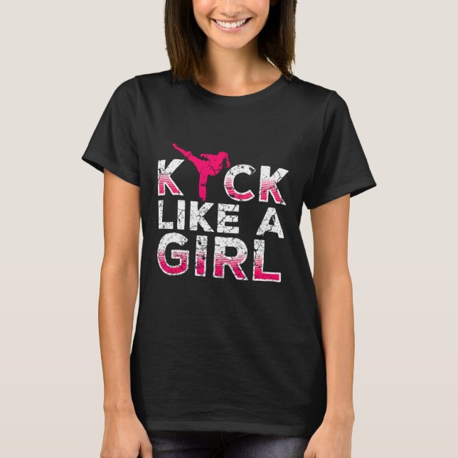 Camiseta Pateo Como Una Chica-karate Kickboxing Chicas  (Anverso)