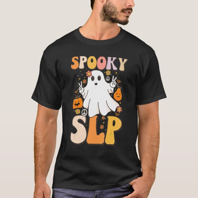 Camiseta Pathol, lenguaje de discursos de Halloween espeluz (Anverso)